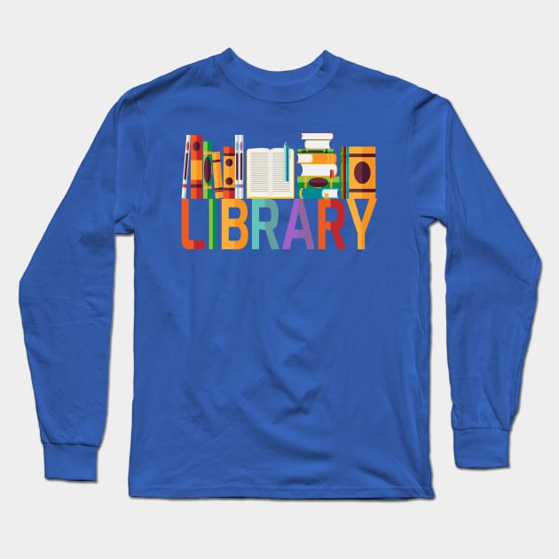 Library Long Sleeve T-Shirt by Mako Design 